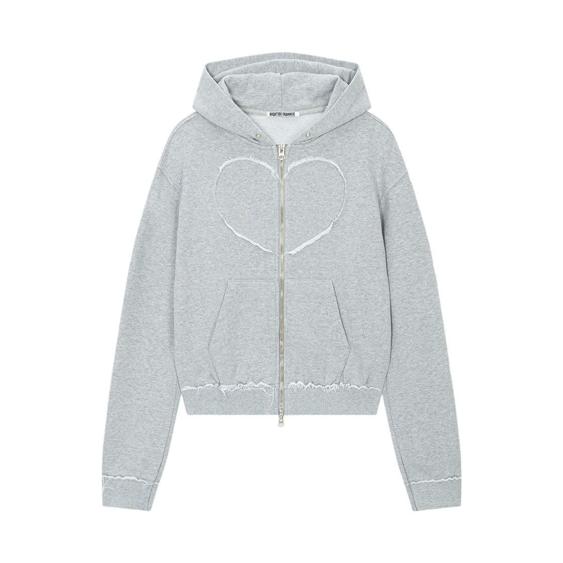 HF26CHZ004GR Hightide Frankie Cosmic Uniform Heart Zip-Up Hoodie Gray