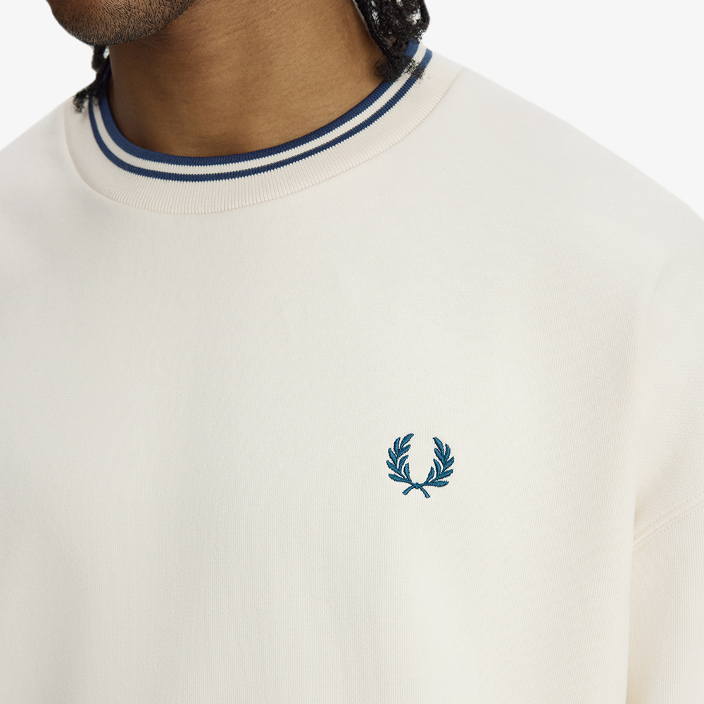 프레드페리 오버사이즈드 팁드 스웻셔츠 에크루(Fred Perry Oversized Tipped Sweatshirt Ecru) - 6