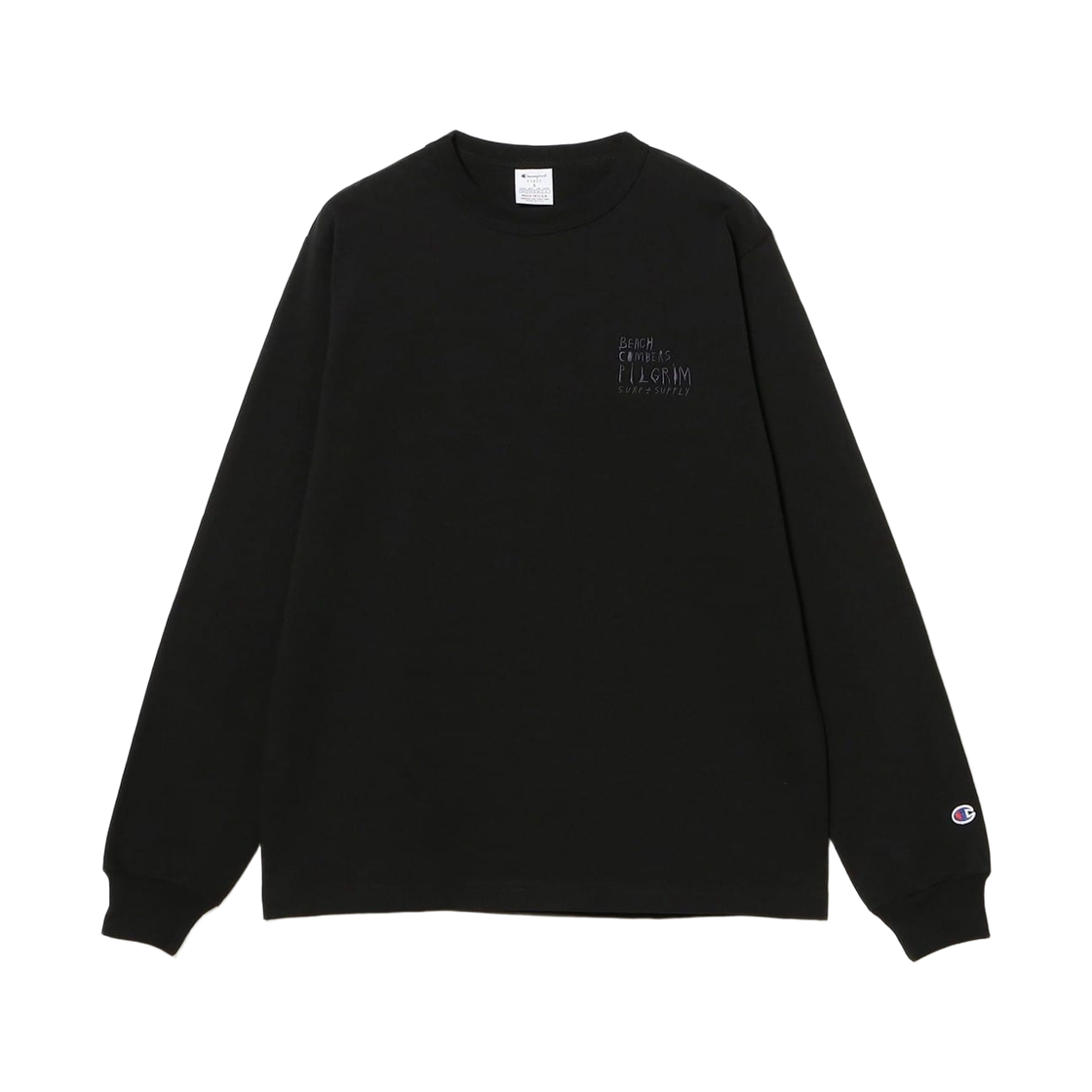 - Pilgrim Surf+Supply x Champion x Mike Pare Embroidery Long Sleeve T-Shirt Black