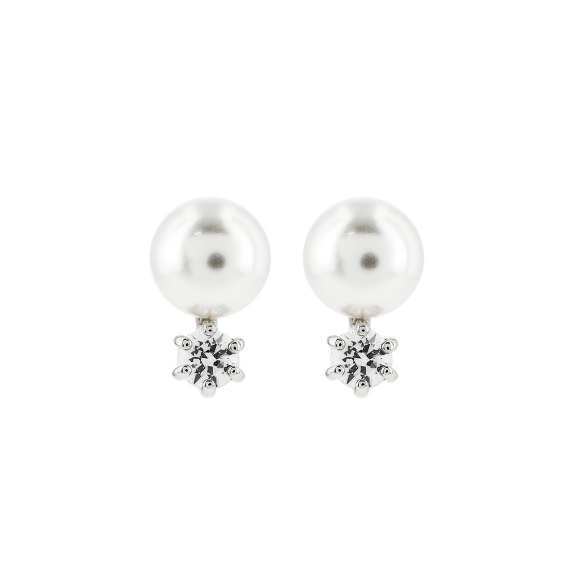 5694225 [15% 쿠폰] (W) Swarovski Matrix Stud Earrings White Rhodium Plated