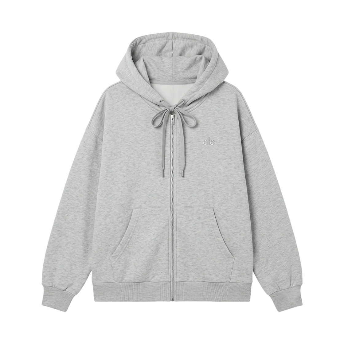 U3041RG Alo Yoga Accolade Full Zip Hoodie Athletic Heather Grey