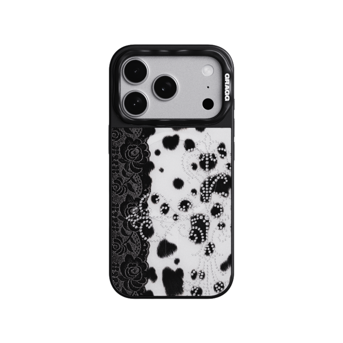 GRG26082615 MAGSAFE GLOSSY CASE BLACK - NOIR ORNAMENT