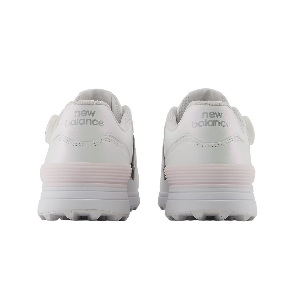 (W) 뉴발란스 골프 574 v4 보아 화이트 핑크 솔트 - 2E 엑스트라 와이드((W) New Balance Golf 574 v4 Boa White Pink Salt - 2E Extra Wide) - 3