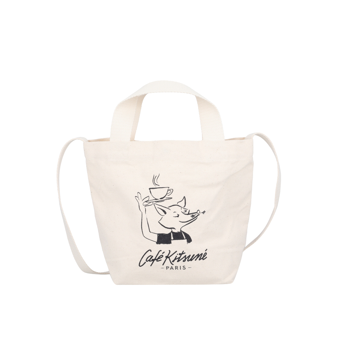 PU05104WW9042 P709 [15% 쿠폰] Maison Kitsune Barista Fox Mini Tote Bag Tapioca