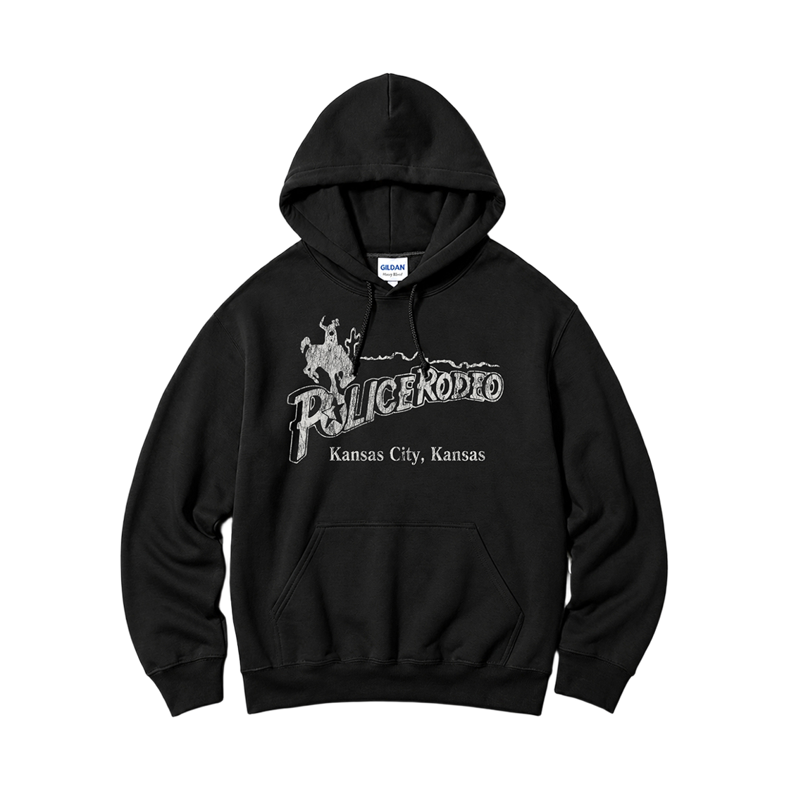 88500 Gildan x Vintage Collection POLICE RODEO Hooded Sweatshirt Black