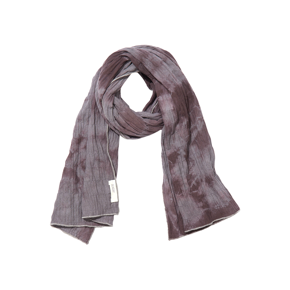 선데이세레머니 내추럴 다이드 링클 스카프 - 퍼플(Sunday Ceremony Natural Dyed Wrinkle Scarf - Purple)