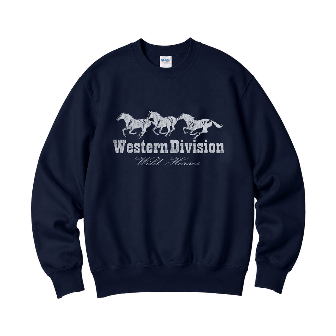 88000 Gildan x Vintage Collection WESTERN DIVISION Crewneck Sweat shirt Navy