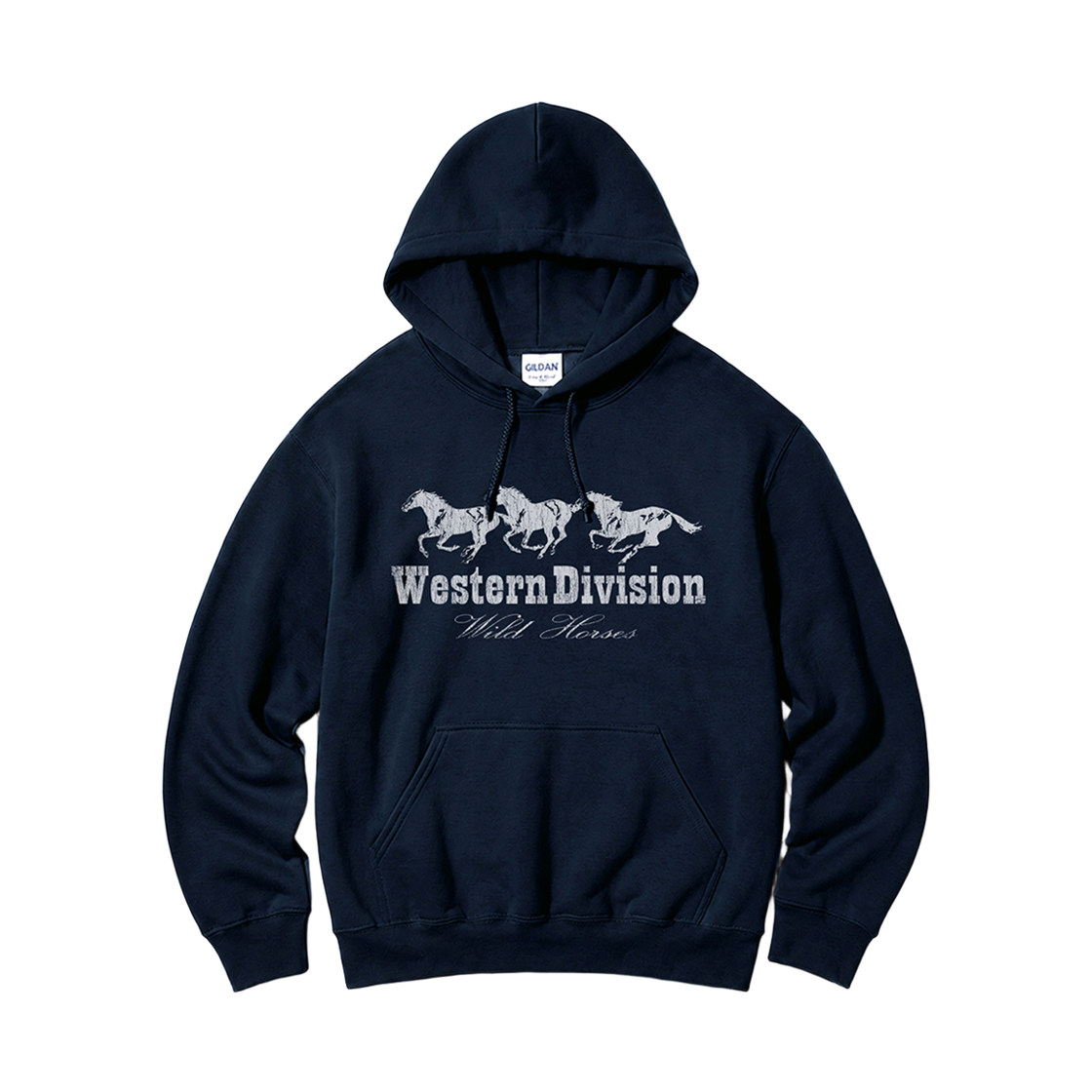 길단 X 빈티지 컬렉션 웨스턴디비전 후드 티셔츠 네이비(Gildan x Vintage Collection WESTERN DIVISION Hooded Sweatshirt Navy)