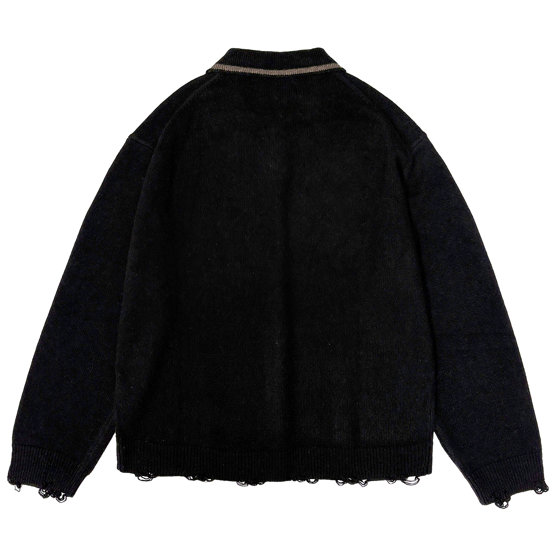 플레이버리즘 엠블럼 카라 니트 블랙(Flavorism Emblem Collor Knit Black) - 2