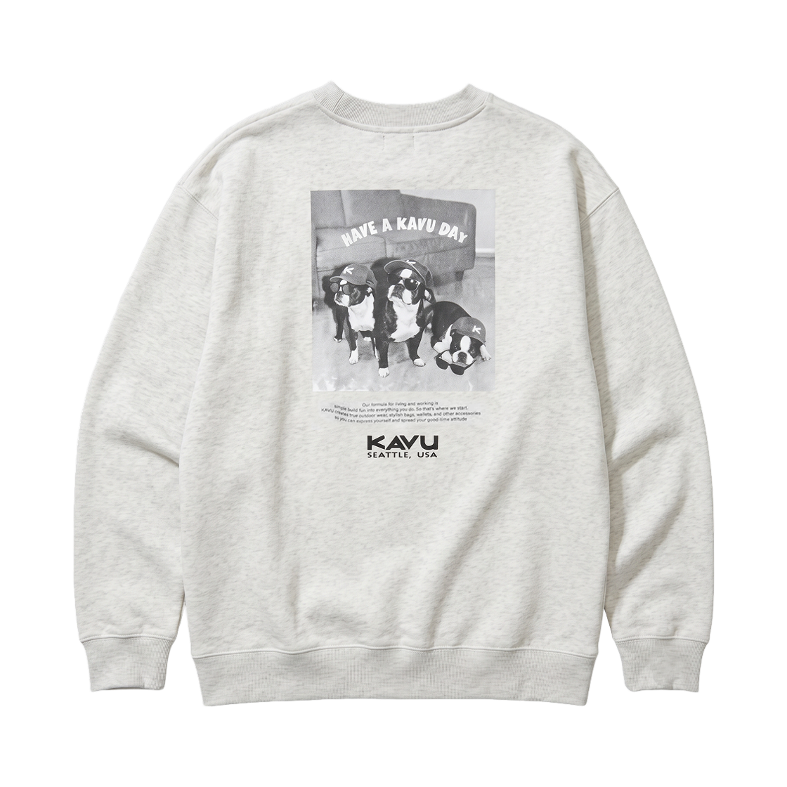프릭스 스토어 x 카부 익스클루시브 크루 독 포토 프린트 크루넥 스웨트셔츠 그레이(Freak's Store x Kavu Exclusive Crew Dog Photo Print Crew Neck Sweatshirt Gray) - 1