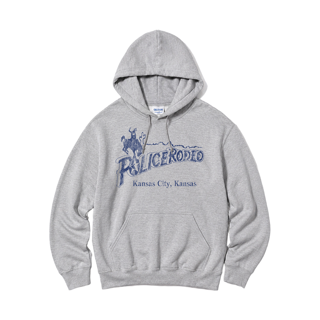 88500 Gildan x Vintage Collection POLICE RODEO Hooded Sweatshirt Gray