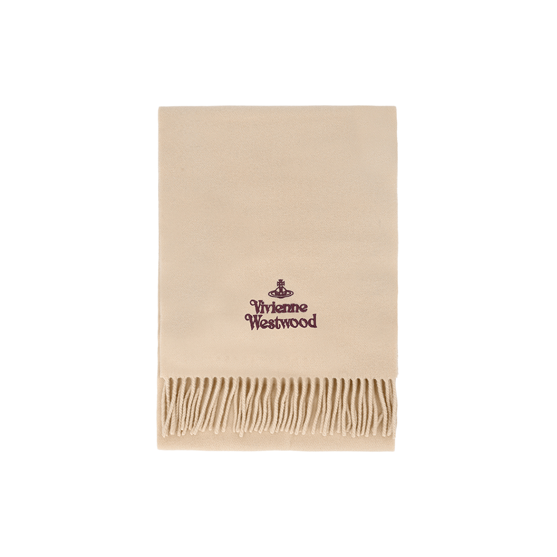 81030007 W00Q7 C406 [15% 쿠폰] Vivienne Westwood Embroidered Logo Muffler Beige
