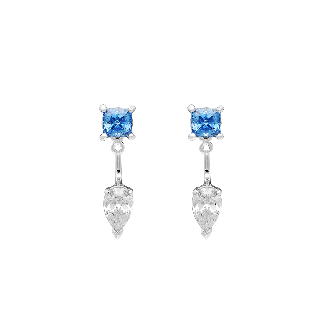 5665767 [15% 쿠폰] (W) Swarovski Mesmera Earrings Jackets Mixed Cuts Detachable Blue Rhodium Plated