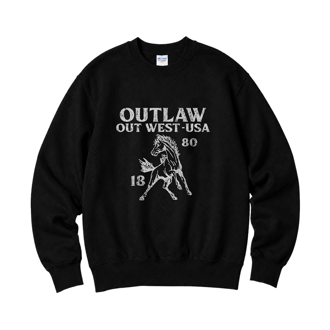 88000 Gildan x Vintage Collection OUTLAW Crewneck Sweat shirt Black