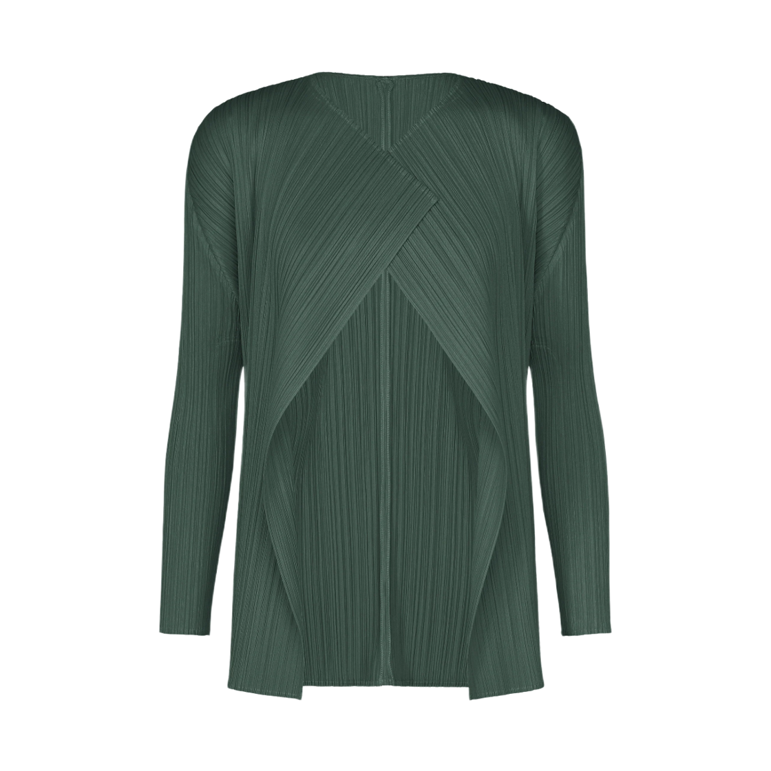 PP63-JO142-69 (W) Pleats Please Issey Miyake MC October Cardigan Dark Green