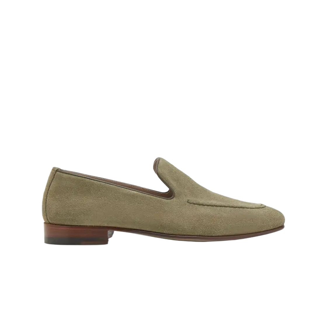 마놀로 블라닉 트루로 스웨이드 로퍼 다크 카키(Manolo Blahnik Truro Suede Loafers Dark Khaki)