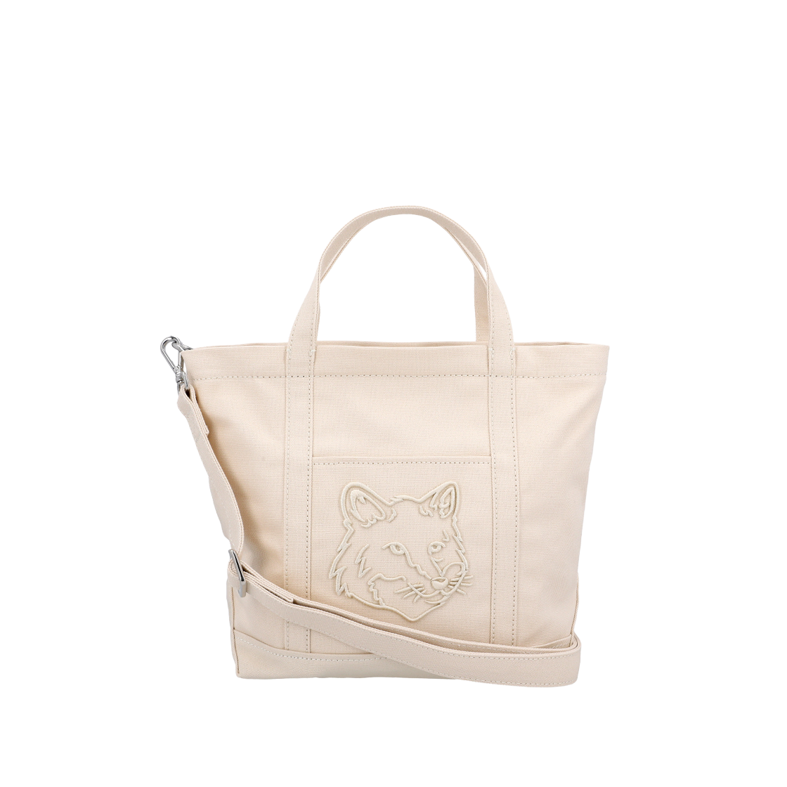 LW05103WW0107 0432 [15% 쿠폰] Maison Kitsune Fox Head Small Tote Macadamia