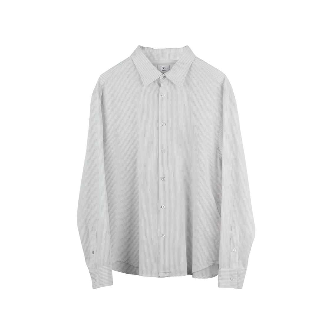 폴리테루 스트라이프 셔츠 (재패니즈 패브릭) 화이트(Polyteru Striped Shirt (Japanese Fabric) White)