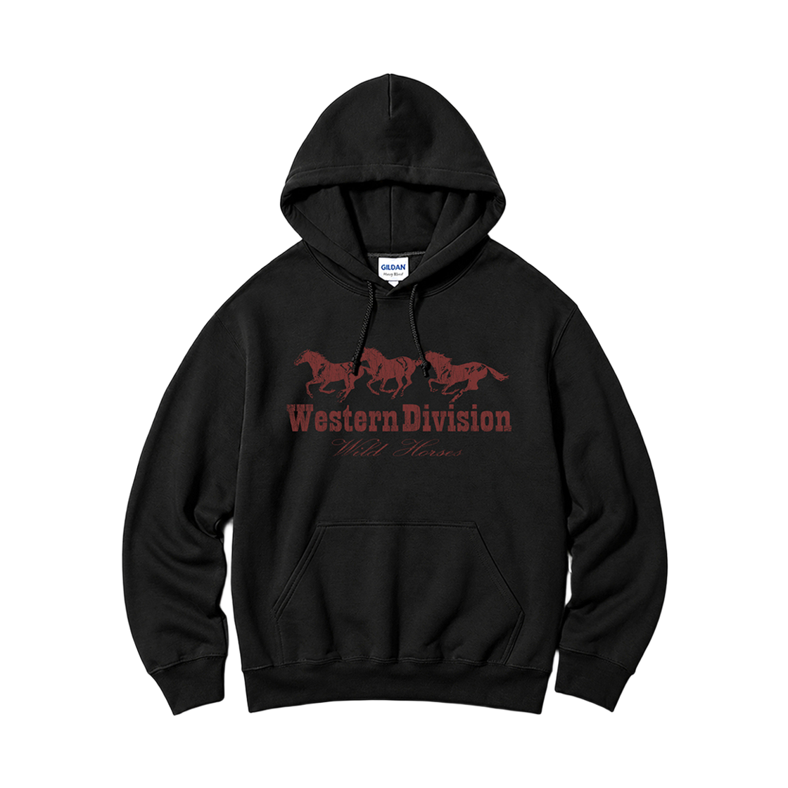 88500 Gildan x Vintage Collection WESTERN DIVISION Hooded Sweatshirt Black