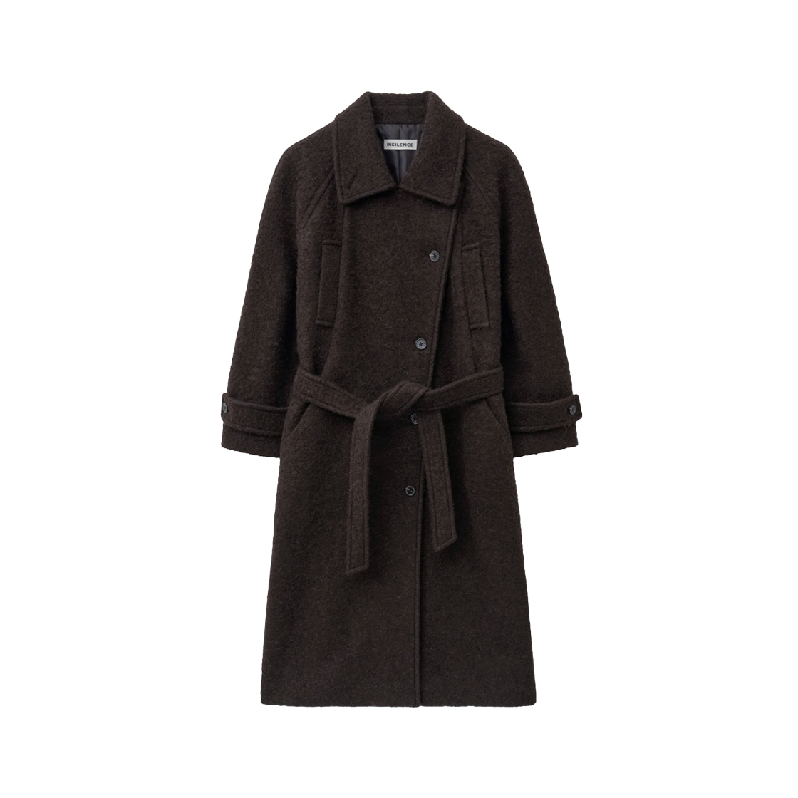 IW2F4CT07BR INSILENCE WOMEN Alpaca Oversized Robe Coat Dark Brown
