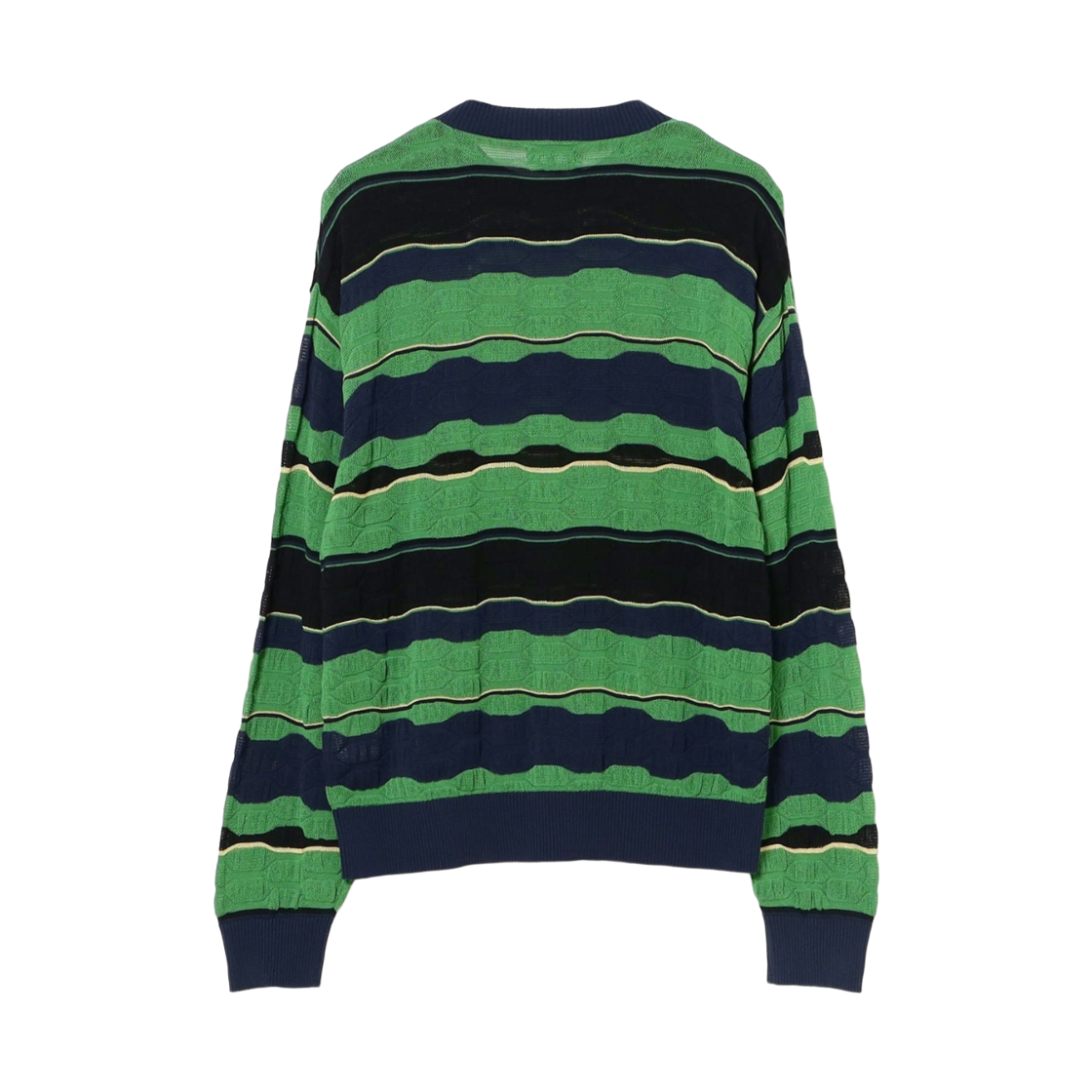 빔즈 12 게이지 멀티 자카드 보더 크루넥 그린(Beams 12 Gauge Multi Jacquard Boder Crew Neck Green) - 2
