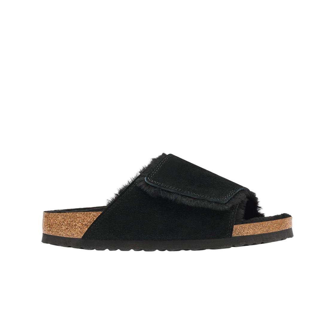 1032416 Birkenstock Suede Leather Solana Shearling Black - Regular
