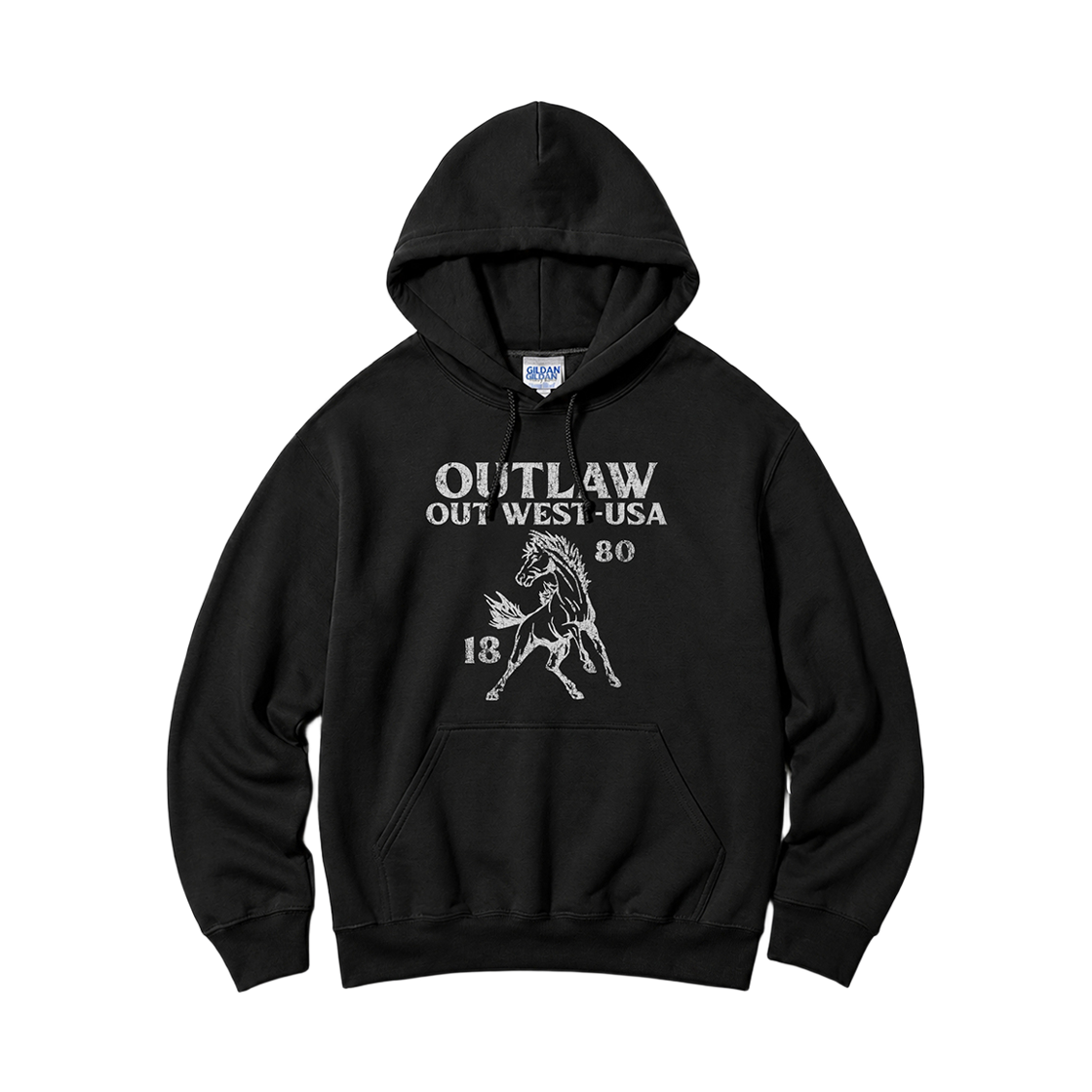 88500 Gildan x Vintage Collection OUTLAW Hooded Sweatshirt Black