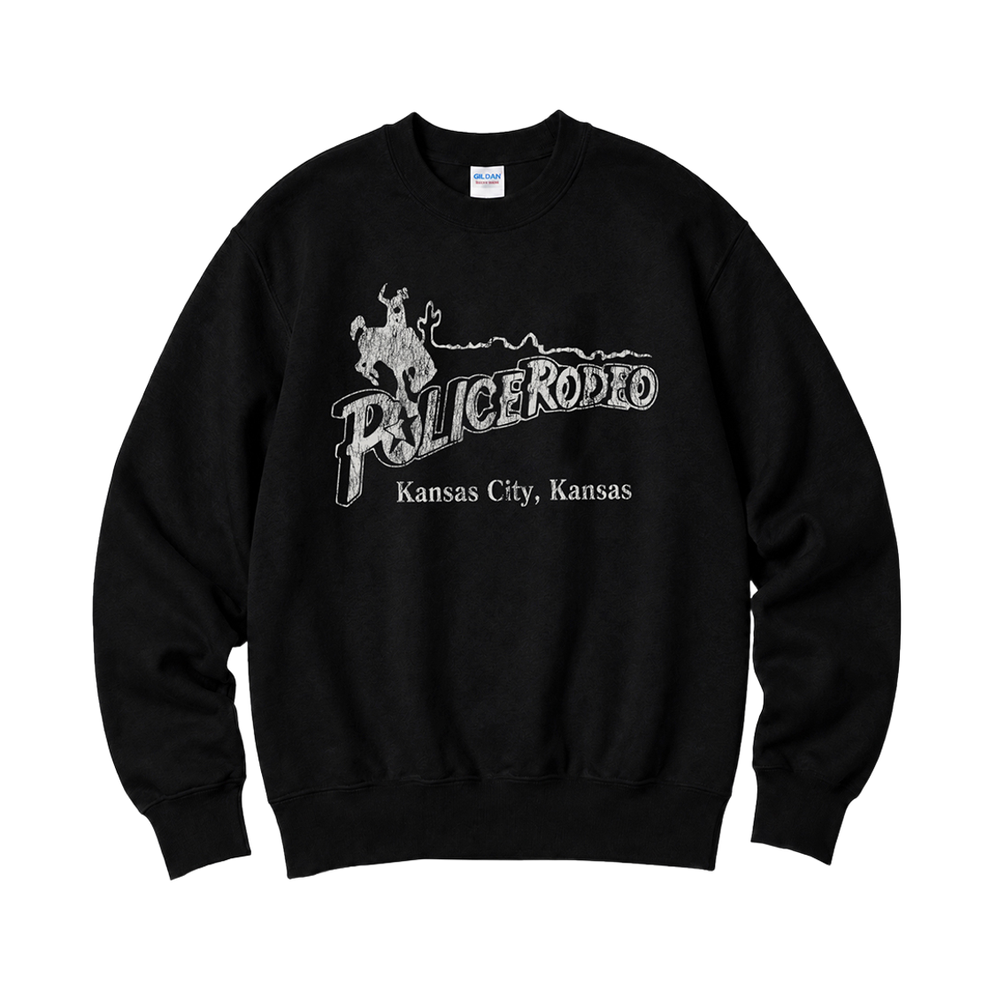 88000 Gildan x Vintage Collection POLICE RODEO Crewneck Sweat shirt Black
