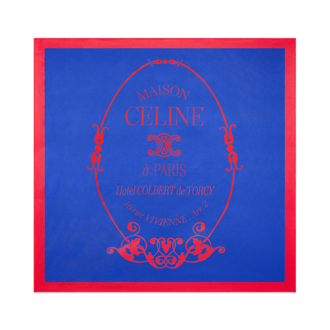 2AW905A33-27ZZ Celine Maison Foulard 90 Red Blue