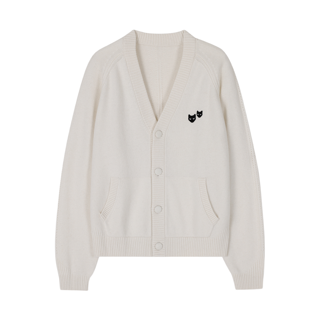 SI5KT817IV SONGZIO ZZERO Cashmere Blend V Neck Cardigan Ivory