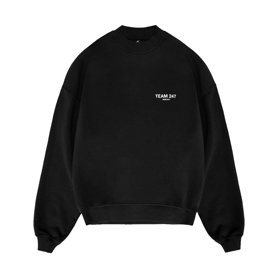 [KREAM 단독] 리프레젠트 팀 247 오버사이즈 크루 제트 블랙 - 26FW([KREAM 단독] Represent Team 247 Oversized Crew Jet Black - 26FW)