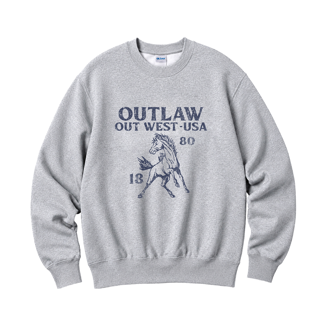 88000 Gildan x Vintage Collection OUTLAW Crewneck Sweat shirt Gray