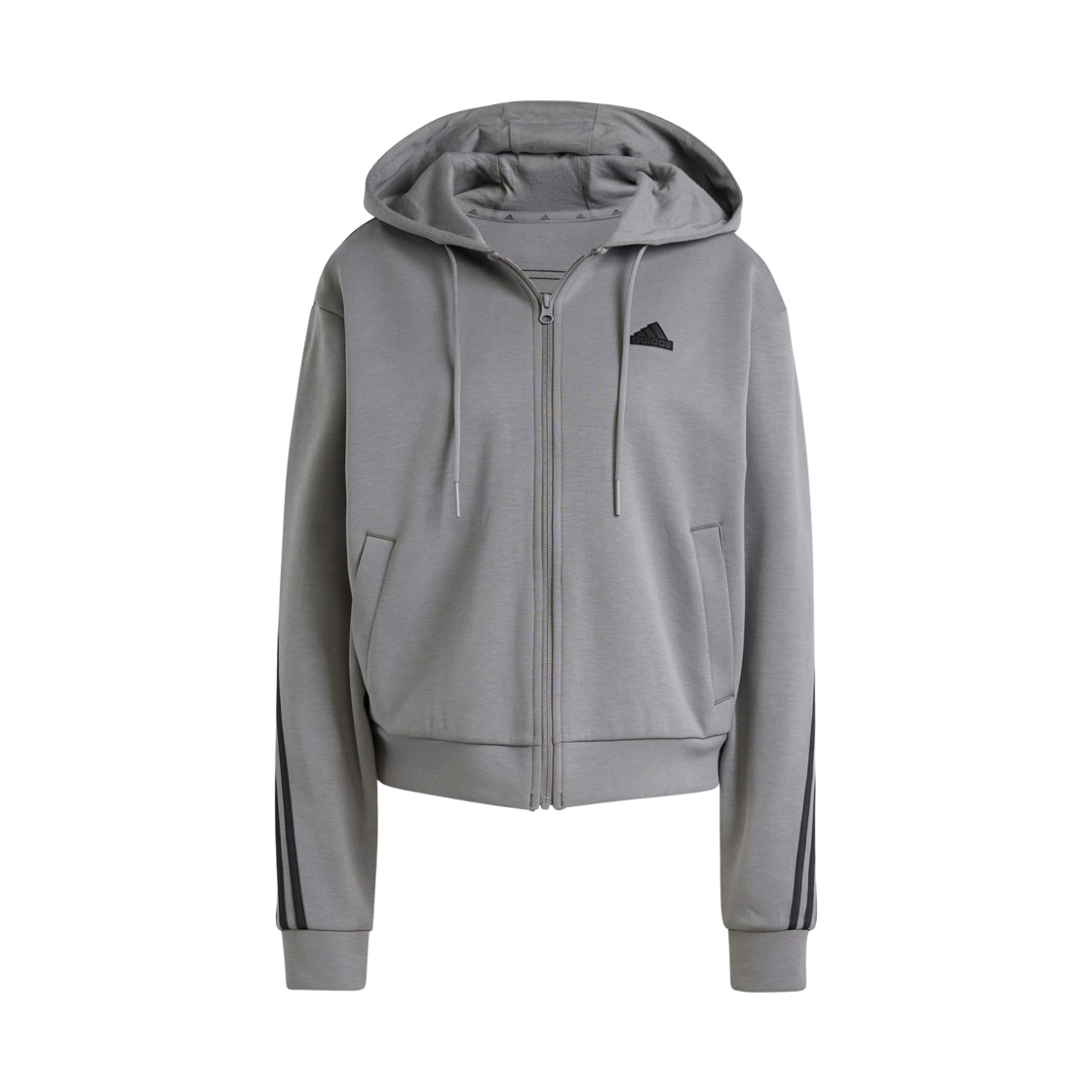 IW5255 (W) Adidas Future Icons 3-Stripes Full-Zip Hoodie Grey Four - KR Sizing