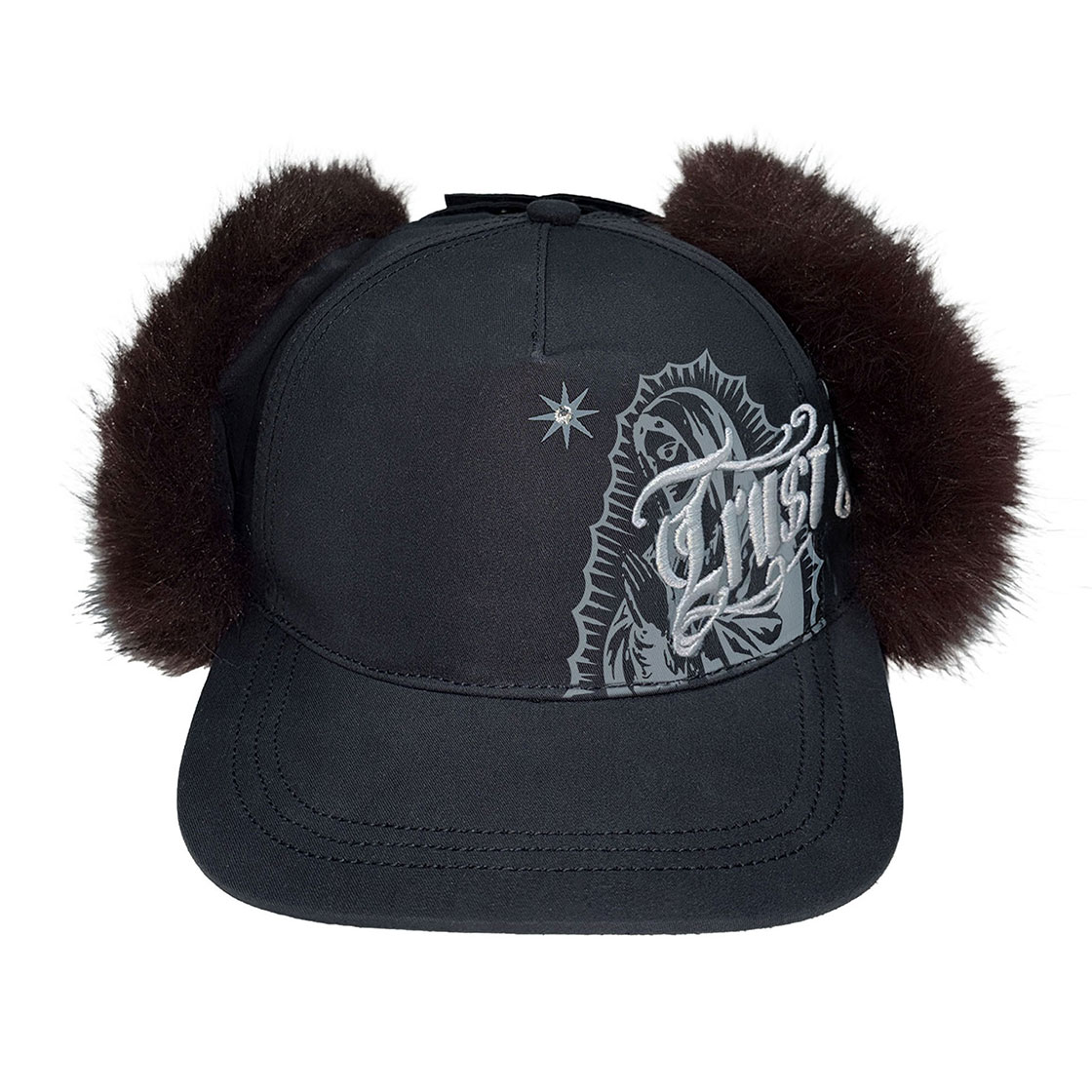 SC26A602BK Sculptor Faithless Twill Earflap Cap Black