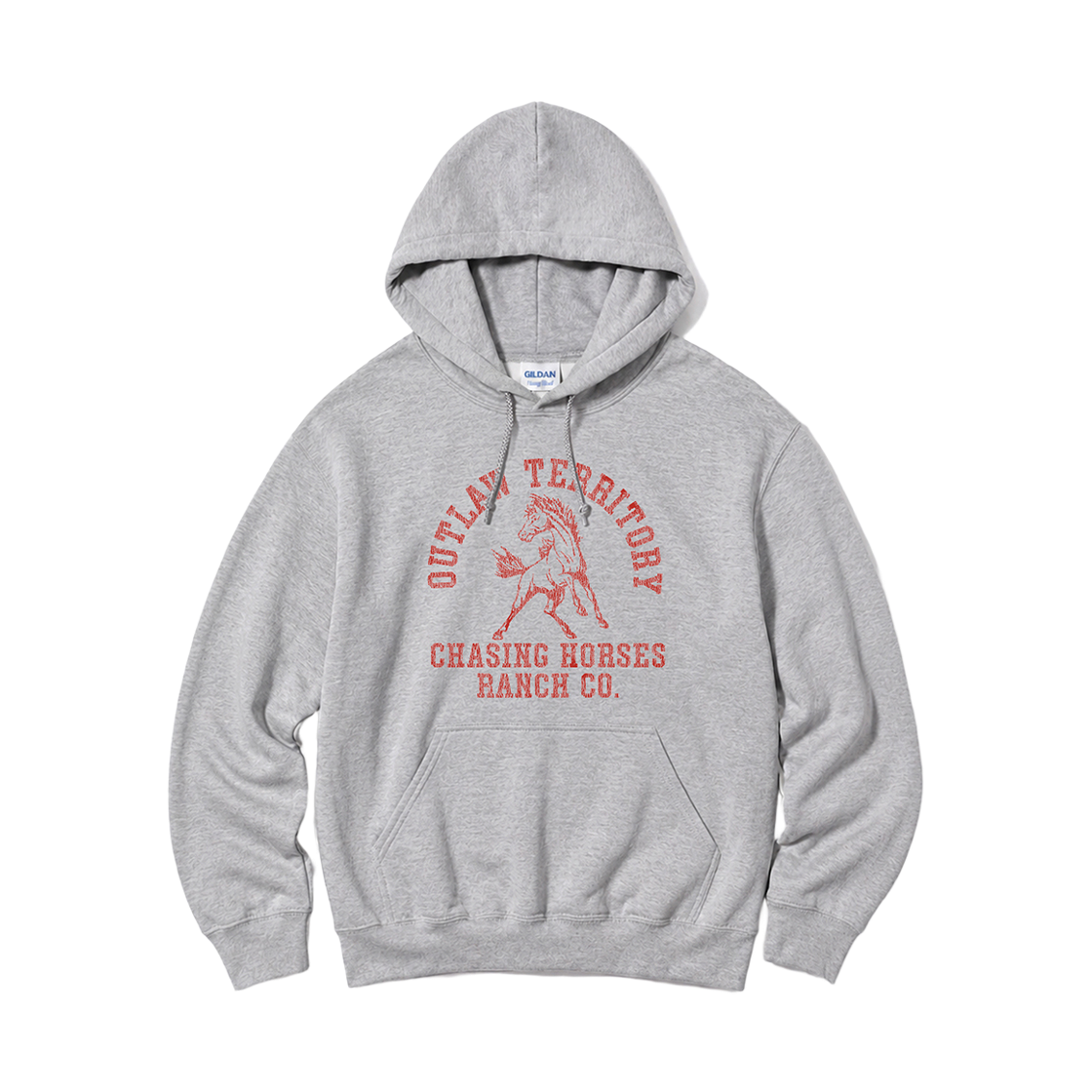 88500 Gildan x Vintage Collection CHASING HORSE Hooded Sweatshirt Gray