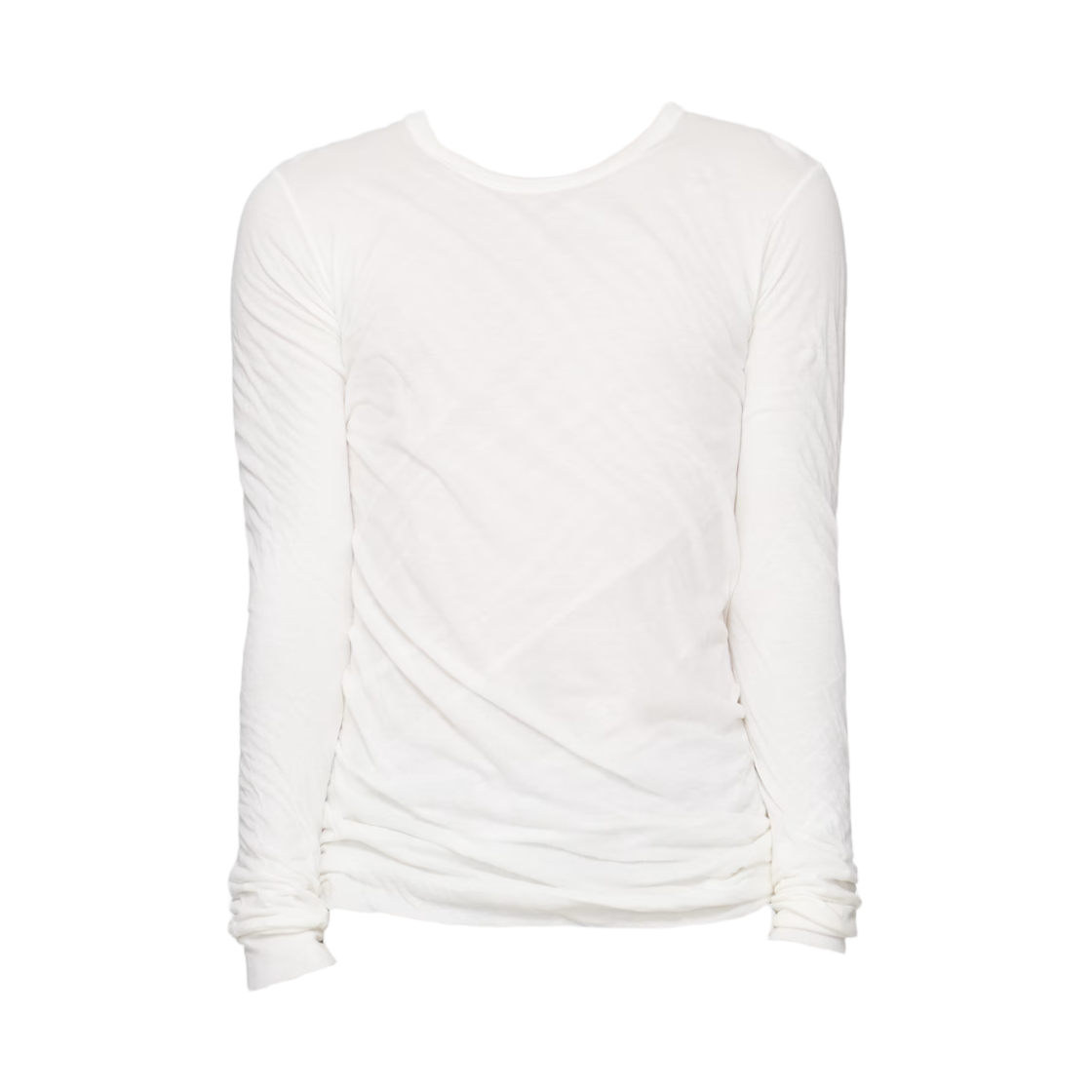 RU02F4257-UCDB-11 Rick Owens Tower Double Long Sleeve T-Shirt Milk