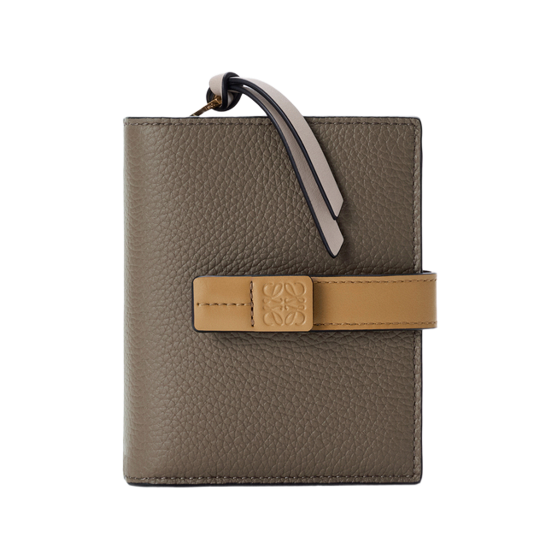 C660Z41X04-6397 Loewe Compact Zip Wallet in Soft Grained Calfskin Taupe Talc