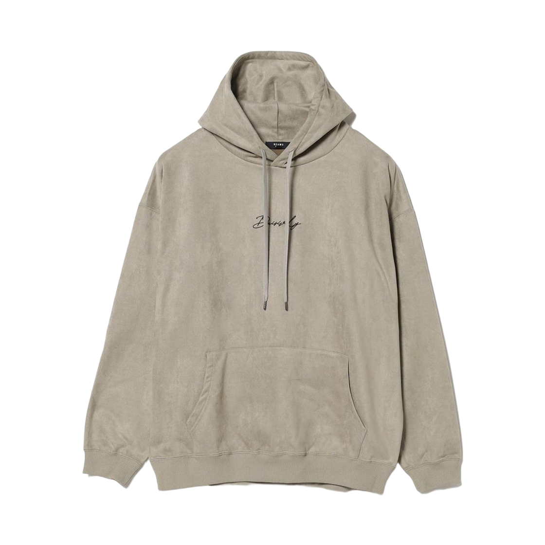 42-13-0056-639 Beams Heart Fleece Lined Faux Suede Hoodie Khaki