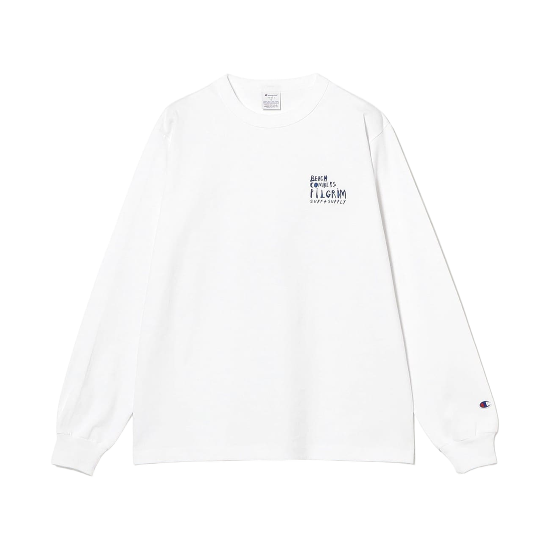- Pilgrim Surf+Supply x Champion x Mike Pare Embroidery Long Sleeve T-Shirt White