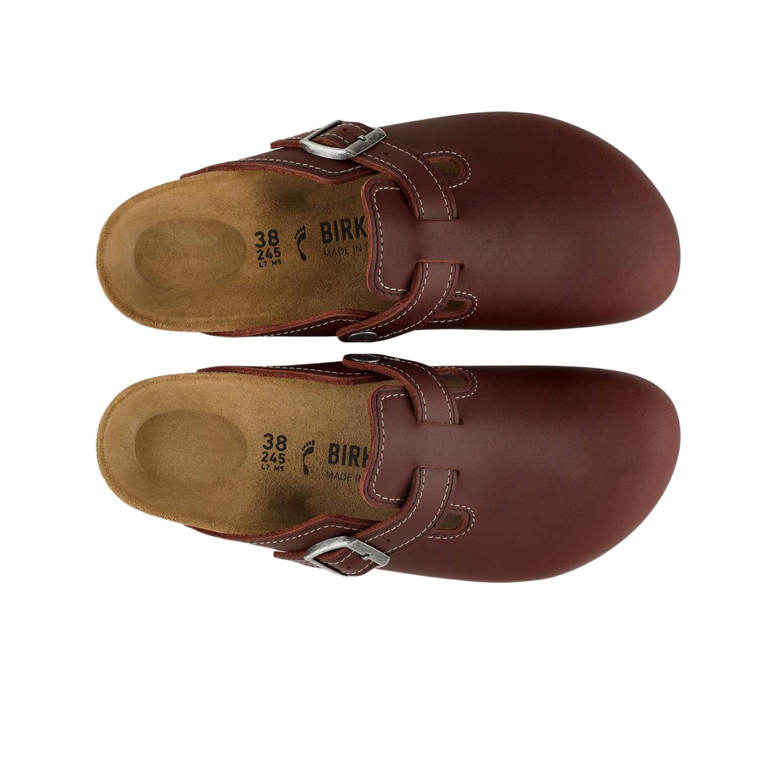 버켄스탁 내츄럴 레더 보스턴 워크웨어 러스트 - 레귤러(Birkenstock Natural Leather Boston Workwear Rust - Regular) - 2