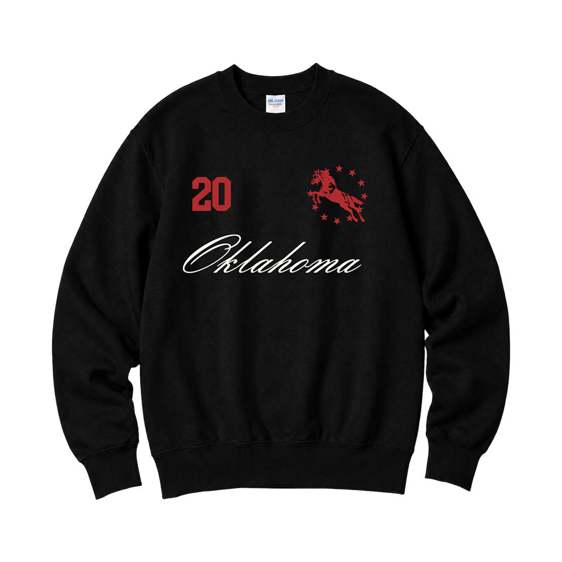 88000 Gildan x Vintage Collection OKLAHOMA Crewneck Sweat shirt Black