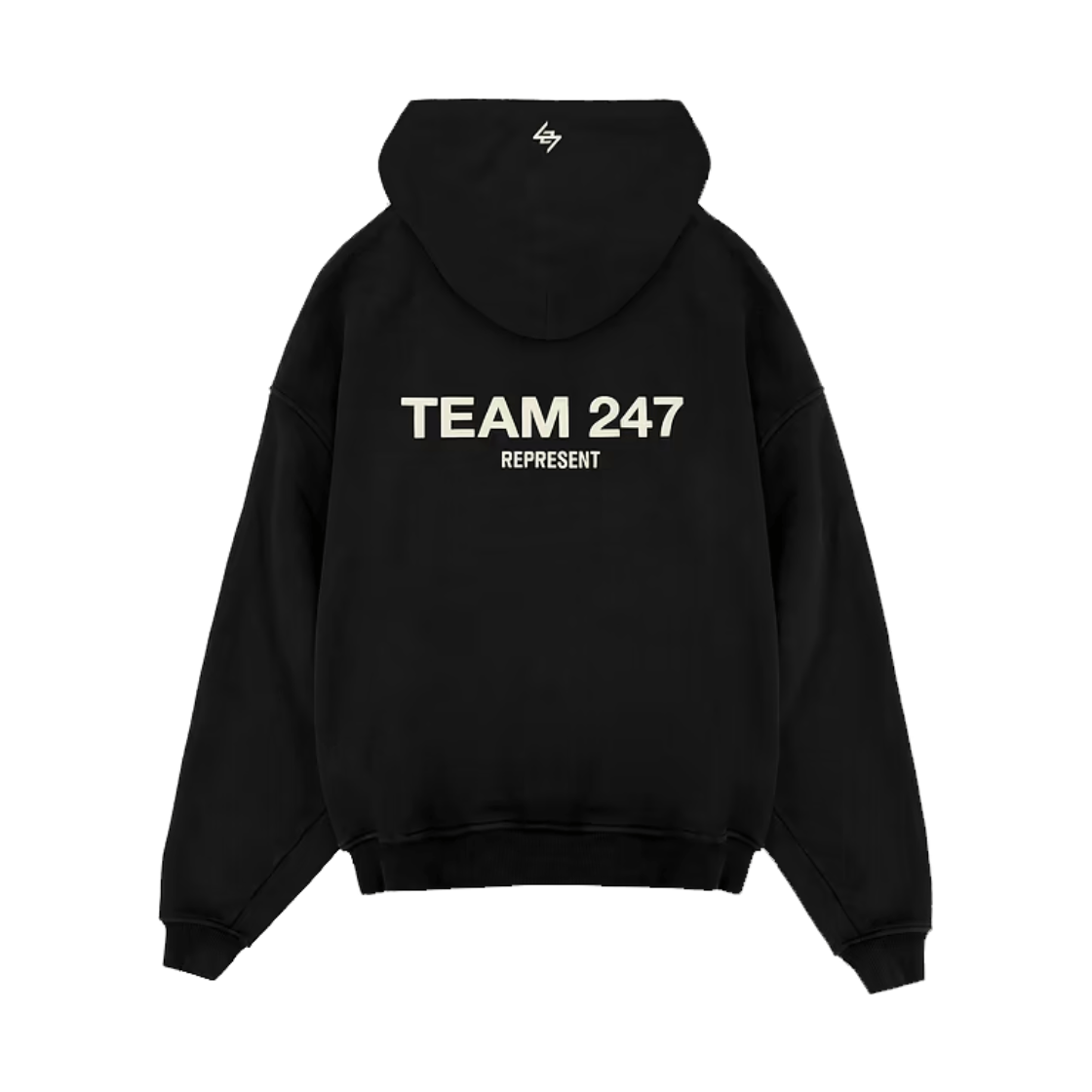 [KREAM 단독] 리프레젠트 팀 247 오버사이즈 후드 제트 블랙 - 26FW([KREAM 단독] Represent Team 247 Oversized Hood Jet Black - 26FW) - 2