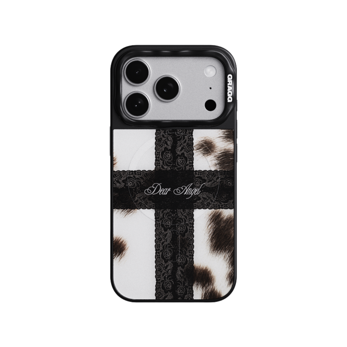 GRG26082616 MAGSAFE GLOSSY CASE BLACK - DEAR ANGEL LACE