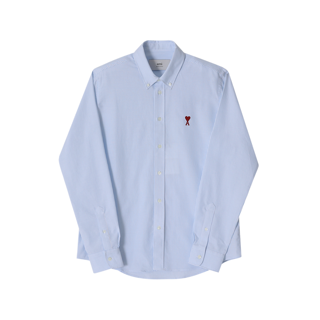BFUSH063 CO0087 475 [15% 쿠폰] AMI de Coeur Button Down Stripped Cotton Oxford Shirt Sky Blue Natural White