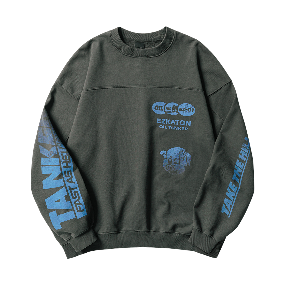 SMMT6982_darkgray_29 EZKATON Tanker Pig Heavy Weight Sweatshirt Darkgray SMMT6982