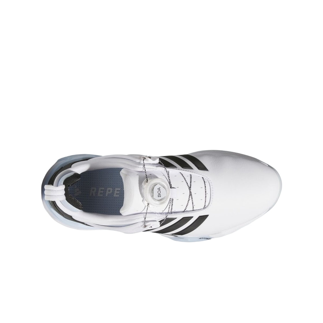 (W) 아디다스 아디파워 26 보아 스파이크리스 골프 클라우드 화이트 코어 블랙((W) Adidas Adipower 26 Boa Spikeless Golf Cloud White Core Black) - 2