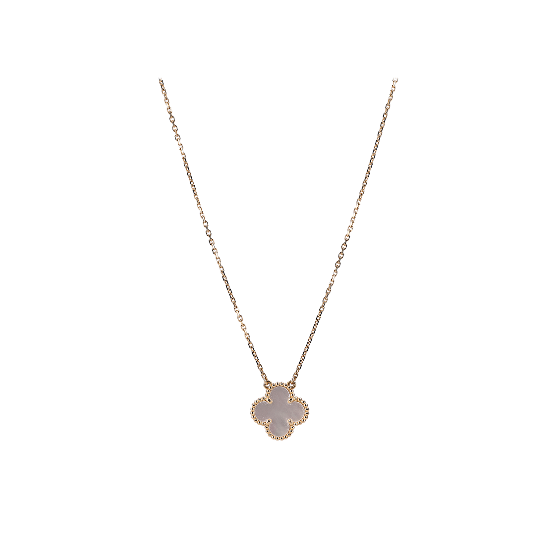 ITSWDJUKGDUS Van Cleef & Arpels Vintage Alhambra 18K Yellow Gold & Mother of Pearl