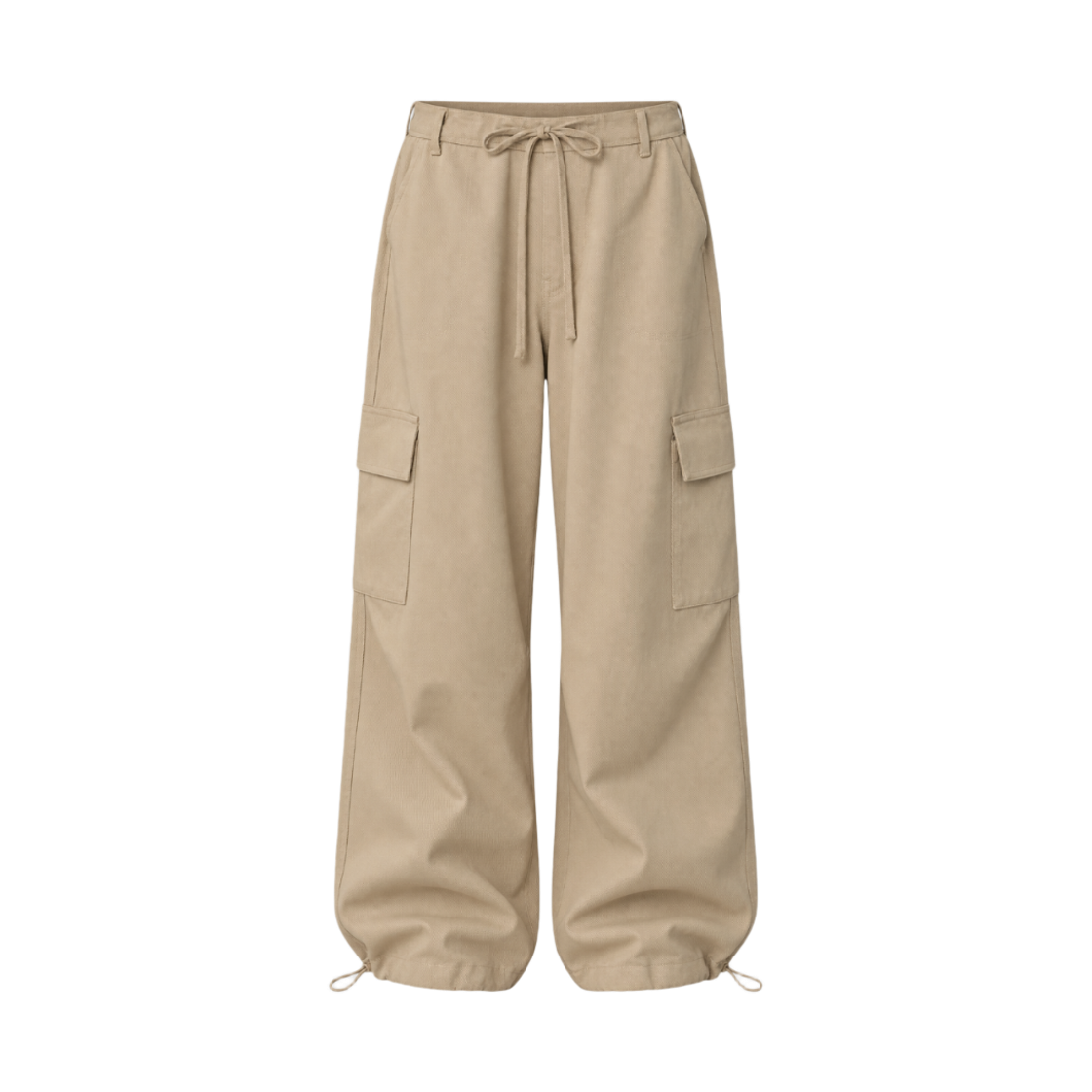 R26FWWCPBE ROMANTINUER Solar Hotfix Cotton Wide Cargo Pants - Beige