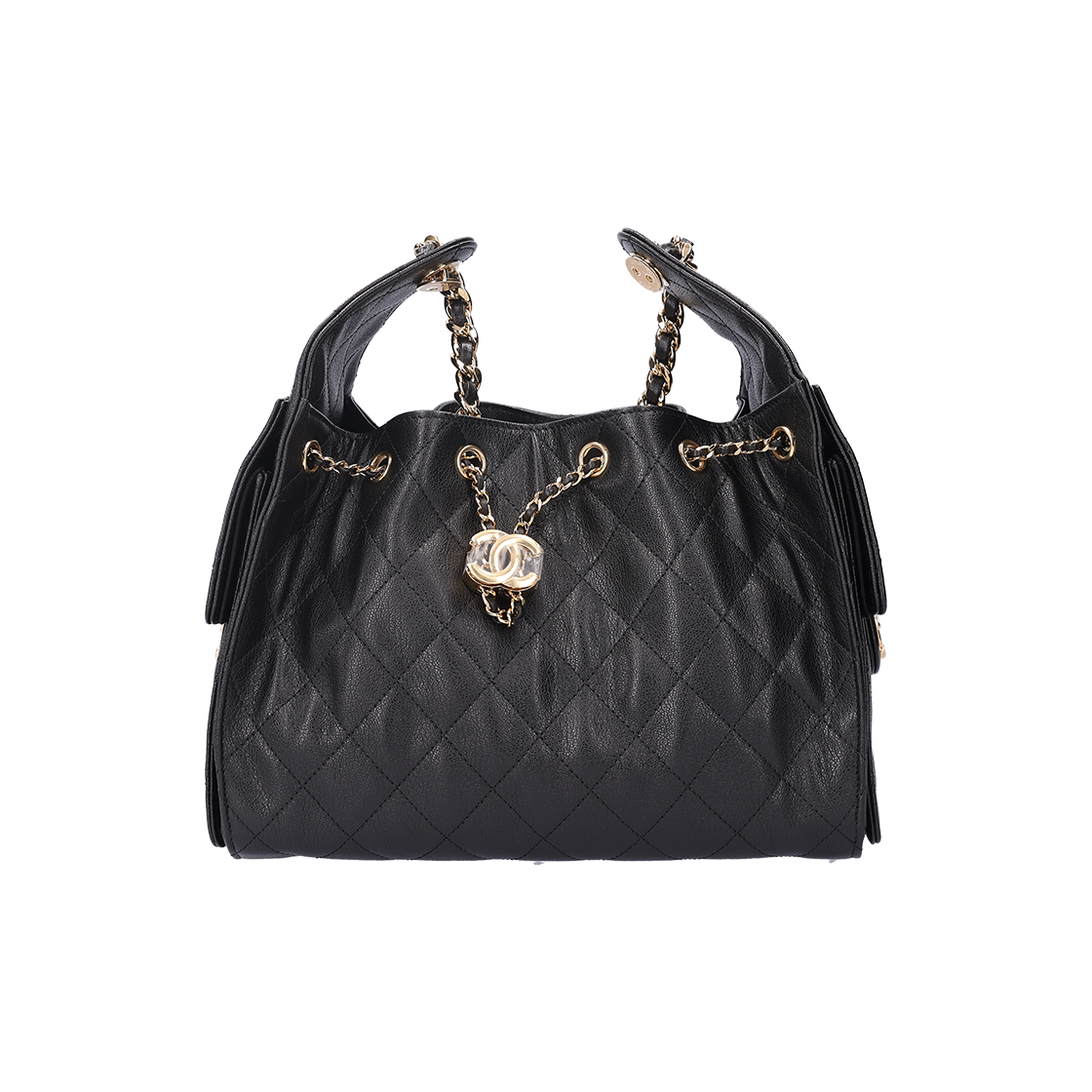 ITINAPLT8LRC Chanel 25 Small Handbag Grained Calfskin & Black Gold Metal