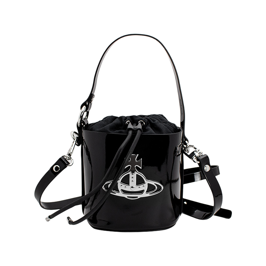 43020023 L001O N403 [15% 쿠폰] Vivienne Westwood Daisy Small Drawstring Bucket Bag Black